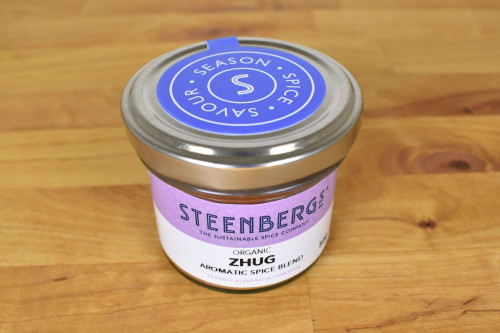 Steenbergs Organic Zhug Spice Mix in Glass Jar from the Steenbergs UK online shop for arabic spice mixes and organic spice blends.