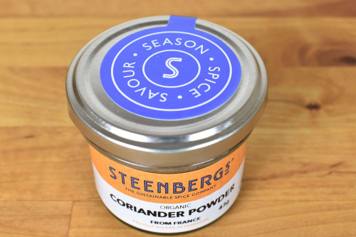 Steenbergs Organic Coriander powder part of the UK's sustainable spice company's range.