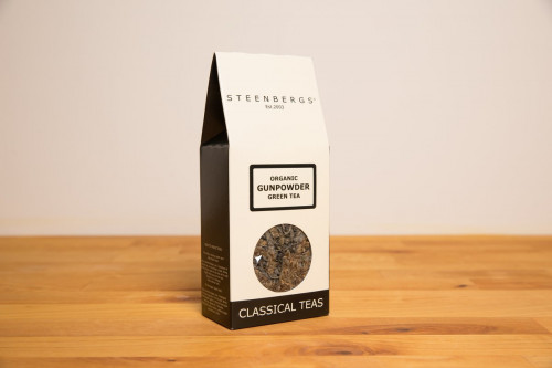 Steenbergs Organic Gunpowder Green Tea, Loose Leaf, 80g, from the Steenbergs UK online shop for organic loose leaf tea.