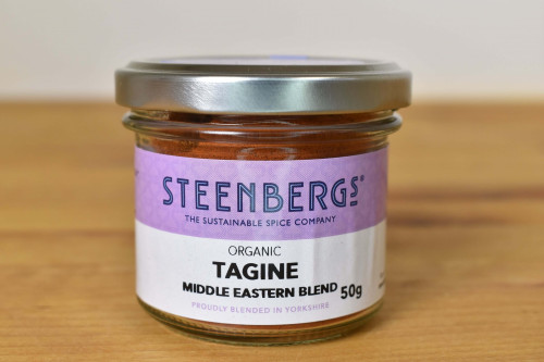 Steenbergs Organic Tagine Spice Mix in Glass Jar from the Steenbergs UK online shop for arabic spice blends and organic spice mixes.