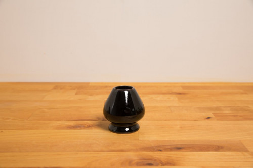 Black/ Brown Ceramic Matcha Whisk Holder from the Steenbergs UK online shop for tea and tea accessories.
