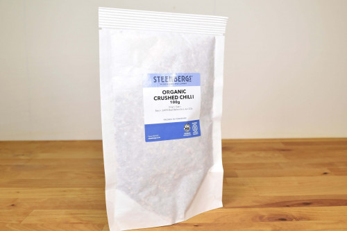 Steenbergs Organic Crushed Chilli Flakes from the Steenbergs UK online shop for organic chillies and spices.