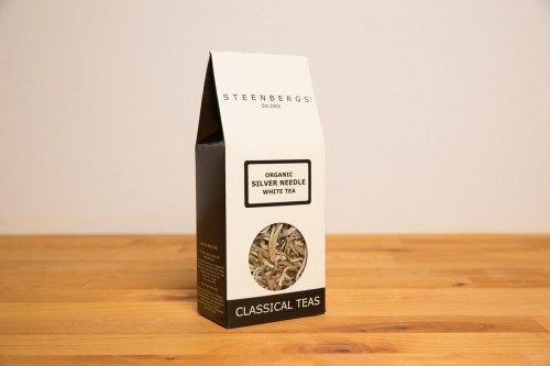Steenbergs Organic Silver Needle White Loose Leaf tea from the Steenbergs UK online shop for loose leaf tea.