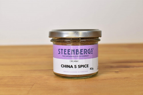 Steenbergs Organic China 5 Spice Spice Mix Glass Jar from the Steenbergs UK online shop for organic herbs and spices. Blended and packed in Yorkshire.