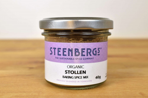 Steenbergs Organic Stollen Spice Mix from the Steenbergs UK online shop for organic baking ingredients and baking spice mixes.