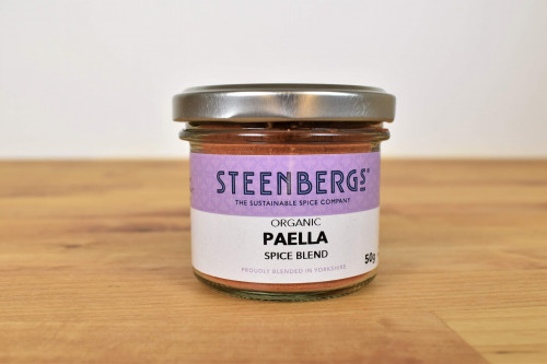 Buy Steenbergs Organic Paella Spice Mix in Glass Jar from the Steenbergs UK online shop for organic herbs and spices.
