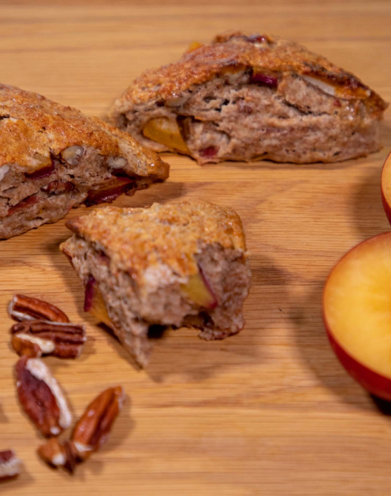 Savoury Scones Recipe with plums and bacon - dairy free