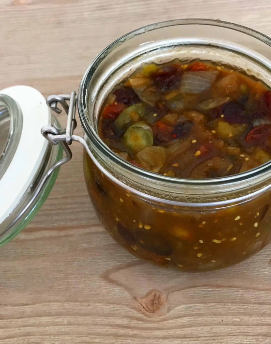Green tomato, Sichuan pepper and ginger chutney recipe