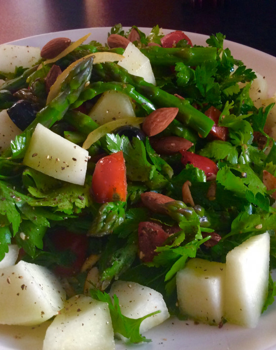 Asparagus & Melon Tabbouleh with Za'atar and warm Pitta Recipe
