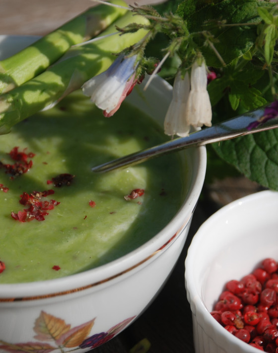 Asparagus And Pink Peppercorn Soup Recipe