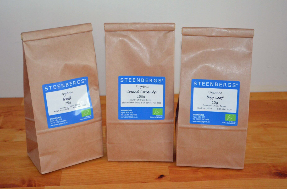 Alternative packaging for bulk spices and teas at Steenbergs Alternative packaging for bulk spices and teas at Steenbergs