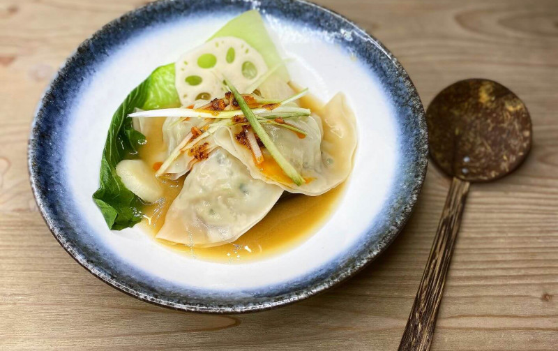 Tamarind Prawn Dumplings with Miso Tamarind Broth (soup) Recipe