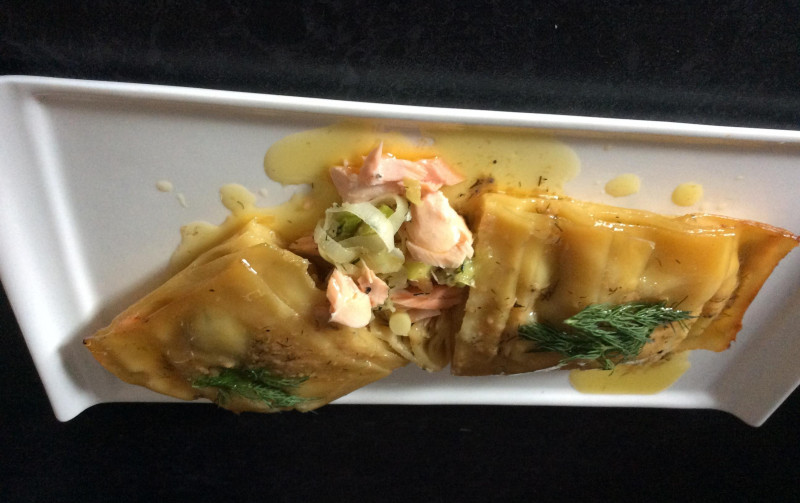 Salmon and Leek baked pasta parcels Recipe